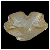 7' bubble trap art glass candy dish
