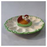 12 slot ceramic pedestal egg dish