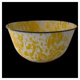 12' yellow spatter granite ware mixing bowl