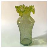 9' lime green glass handkerchief vase
