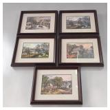 5 vintage farm scene prints 8 x 10