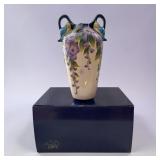 13' JM McCall blue sky wisteria & birds vase