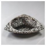 10' MC spatterware triangular ceramic ashtray
