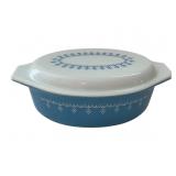 Pyrex blue snowflake casserole 045 2 1/2Qt