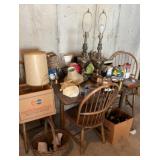 Kitchen Table, Lamps, Collectibles etc