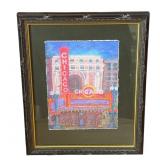 Signed Mimi Chicago theatre pastel painting w/coa
