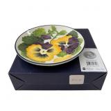 JM McCall blue sky pansy dessert plate