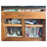 Kitchen drawer,cabinet contents Silverplate etc