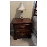 2 Cherrywood Nightstands with Lamps / Contents