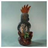14' majolica parrot statue