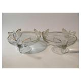 7' Jeannette glass 3 foot eagle candy dishes