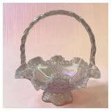 10' Fenton opalescent glass basket