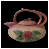 Hull pottery open rose teapot 110-8 1/2