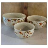 Halls Jewel Tea 3pc Nesting Bowl Set