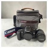 Cannon Eos Rebel G camera w/ lens, strap, case