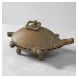 10' solid brass turtle container on wheels