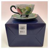 JM McCall blue sky Rose teacup and saucer
