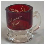 1903 Hutchinson fair ruby etched toothpick holder
