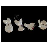 4 Crystal miniatures Swarovski, etc