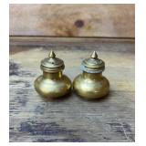 Brass salt and pepper shakers