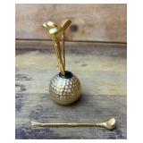 Gold plated brass golf cocktail picks