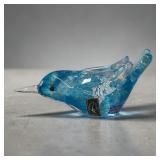 Langham Glass blue bird figurine