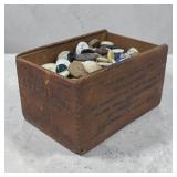 Antique Sterling chalk box full old buttons