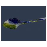 10' cobalt & green art glass flower