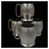 4 Sheffield England pewter tankards