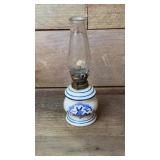 9' flow blue windmill oil lamp