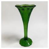 8' emerald green fluted glass vase