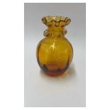 4' blown glass honey colored vase