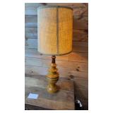 Wood mid century table lamp