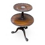 Two tier carved foot saucer table