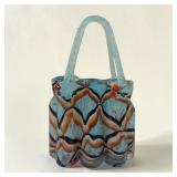 14' multi color art glass purse