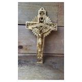 9' metal coffin Cross