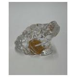 Bohemia crystal frog candy container