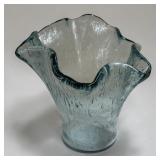 10' aquamarine handkerchief vase