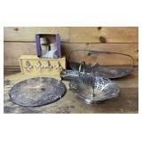 Silverplate servers, tray etc lot