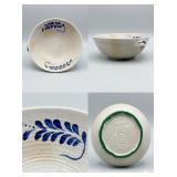 Haeger USA Blue Leaf Ribbed Pottery Bowl (#185)