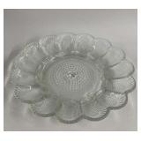 Vintage hobnail glass egg plate