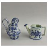 2 flow blue pitchers