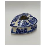 Flow blue trinket dish