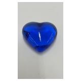 Cobalt blue heart shaped paperweight