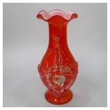 9' applied glass melon vase