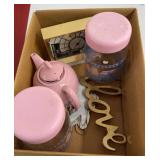 Cannisters, teapot, decor etc