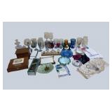 Majolica, glassware, candy jar etc