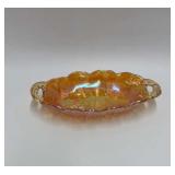 10' Oblong carnival glass candy nut dish
