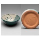 Signed K. Climent Studio Pottery stoneware bowl