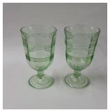 2 green goblets